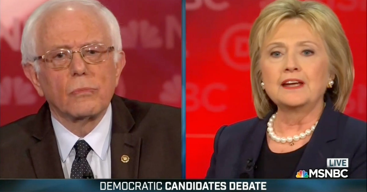 Hillary Clinton, Bernie Sanders, Democrat Debate
