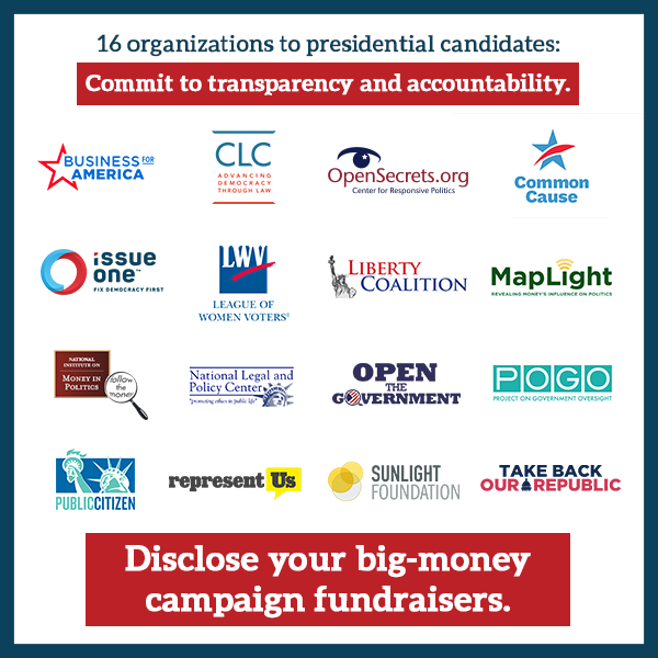 Cross-partisan groups call on campaigns to disclose bundlers.
